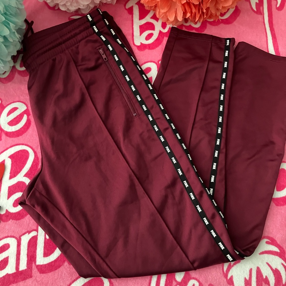 Victorias Secret Pink Size Medium Pants Joggers Zipper Sides Logo